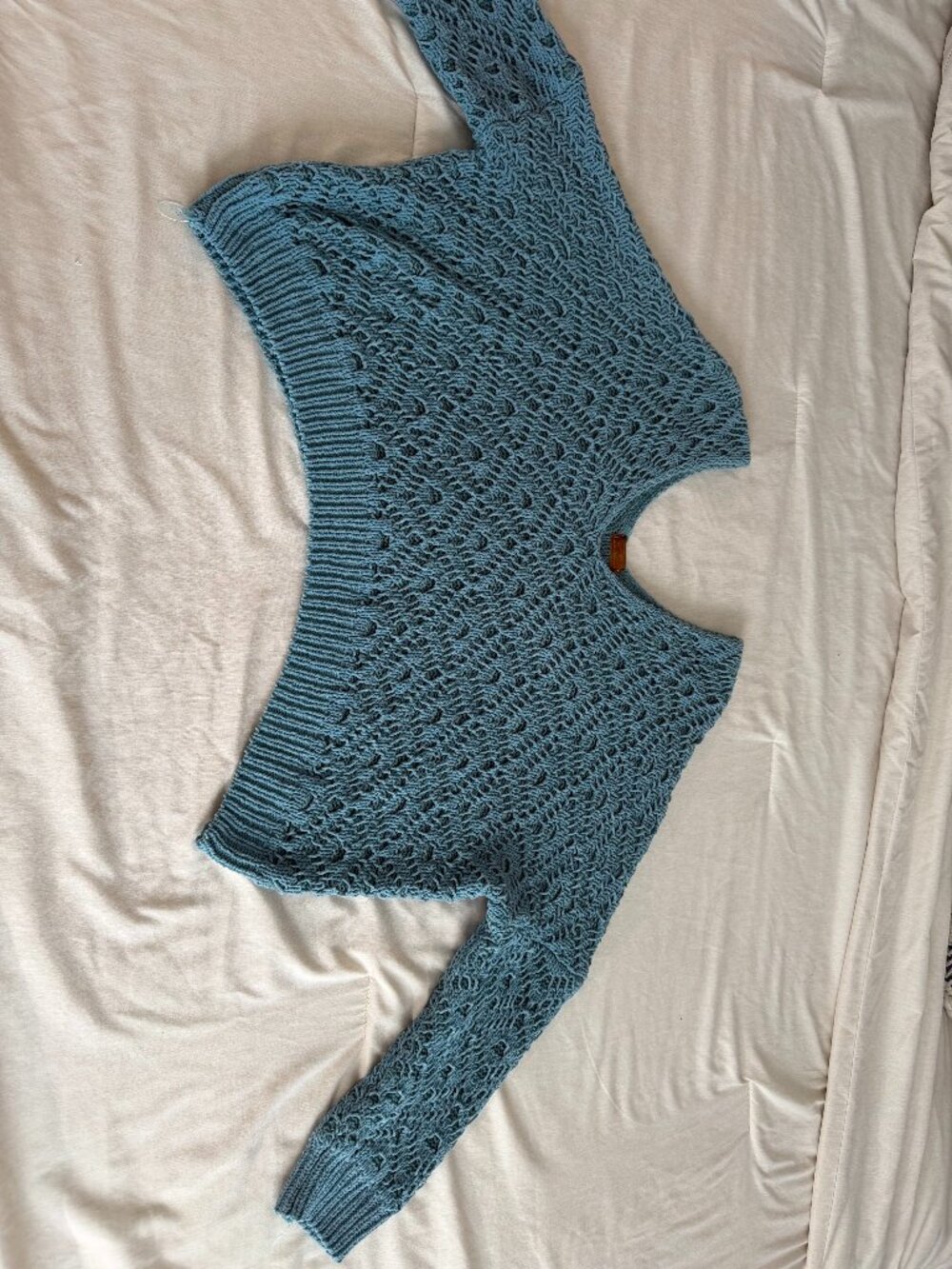 Pol Oversized Slouchy Dusty Aqua Color Sweater Size Medium Chunky Knit Stylish